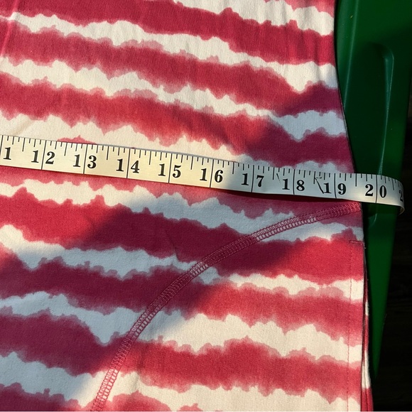 T by Talbots Womens M Wavy Tie-Dye Pink White Pullover Dress Casual Cross Back - Picture 12 of 13